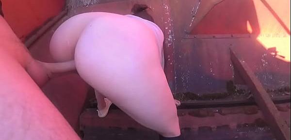 Blonde POV Blowjob and Hard Doggy Sex - Cumshot Closeup.